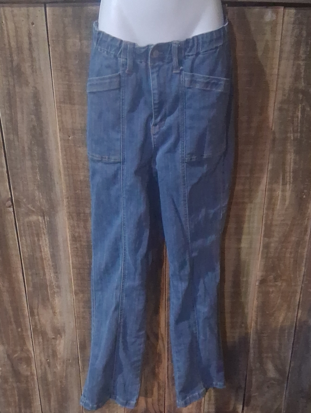 Judy Blue Medium Blue Bootcut Jeans with Front Patch Pockets